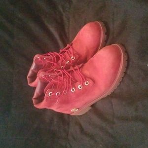 Red Timberland's Size 6.5